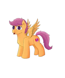 Size: 5906x7087 | Tagged: safe, artist:donnik, derpibooru import, scootaloo, pegasus, pony, g4 mega collab, image, png, smiling, spread wings, wings