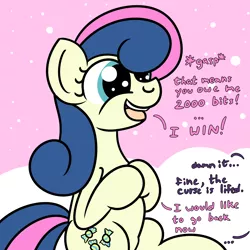 Size: 2000x2000 | Tagged: safe, artist:dafiltafish, derpibooru import, part of a set, bon bon, sweetie drops, earth pony, pony, comic:day by day, dialogue, image, offscreen character, png, text