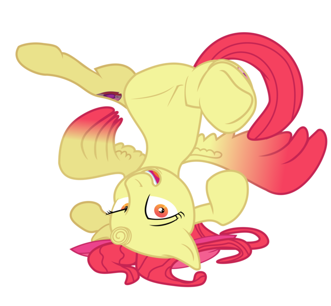 Size: 10000x9236 | Tagged: safe, artist:lincolnbrewsterfan, derpibooru import, apple bloom, alicorn, pony, alicornified, bloomicorn, female, filly, image, png, princess apple bloom, race swap, solo, upside down, vector