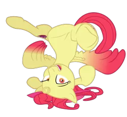 Size: 10000x9236 | Tagged: safe, artist:lincolnbrewsterfan, derpibooru import, apple bloom, alicorn, pony, alicornified, bloomicorn, female, filly, image, png, princess apple bloom, race swap, solo, upside down, vector