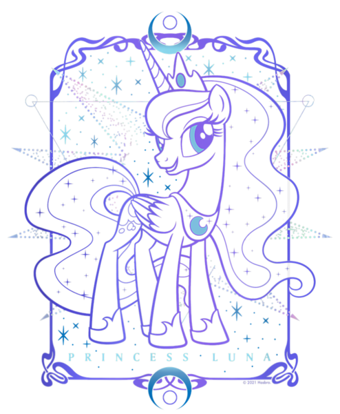 Size: 700x850 | Tagged: safe, derpibooru import, official, princess luna, alicorn, pony, crescent moon, cropped, design, female, g4, halloween, holiday, image, mare, merchandise, moon, outline, png, shirt design, simple background, solo, sparkles, text, transparent background