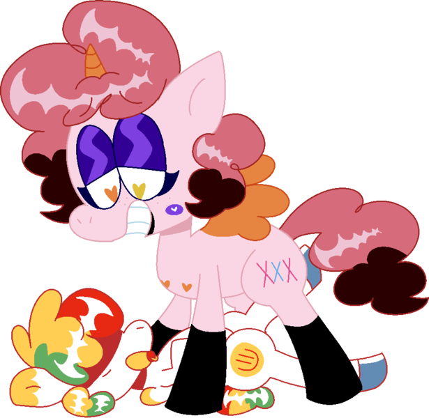 Size: 952x929 | Tagged: suggestive, artist:porbhyrophobia, derpibooru import, oc, oc:al kohal, oc:pink nightmare, unofficial characters only, alicorn, pegasus, pony, age difference, clothes, covered eyes, cutie mark, duo, eyeshadow, female, foalcon, freckles, heart eyes, heterochromia, image, imminent foalcon, imminent rape, imminent sex, lipstick, makeup, male, multicolored hair, pinned, png, simple background, smiley face, socks, stockings, straight, teenager, thigh highs, transparent background, underage, wingding eyes