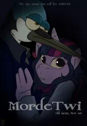 Size: 886x1280 | Tagged: safe, artist:joesanchez, derpibooru import, twilight sparkle, anthro, crossover, crossover shipping, female, image, jpeg, male, meme, mordecai, mordetwi, poster, regular show, shipping, straight, text, title card, twilight (series)