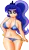Size: 2818x4868 | Tagged: suggestive, artist:aleximusprime, derpibooru import, princess luna, human, belly button, big breasts, bikini, blue bikini, blue bikini bottom, blue bikini top, blue bra, blue panties, blue swimsuit, blue underwear, bra, breasts, busty princess luna, child bearing hips, clothes, cropped, curvy, female, humanized, image, panties, panties pulled down, panty pull, png, praise the moon, printed bikini, seductive, seductive look, solo, solo female, swimsuit, thighs, thunder thighs, underwear, wide hips