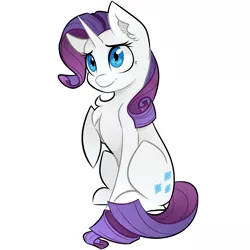 Size: 2727x2727 | Tagged: safe, artist:cabbiie, derpibooru import, part of a set, rarity, pony, chest fluff, ear fluff, image, png, simple background, smiling, solo, white background