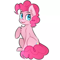 Size: 2647x2647 | Tagged: safe, artist:cabbiie, derpibooru import, part of a set, pinkie pie, pony, chest fluff, ear fluff, image, png, simple background, smiling, solo, white background