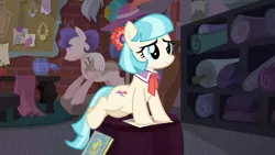 Size: 1920x1080 | Tagged: safe, derpibooru import, screencap, coco pommel, made in manehattan, cocobetes, cute, image, png, stool