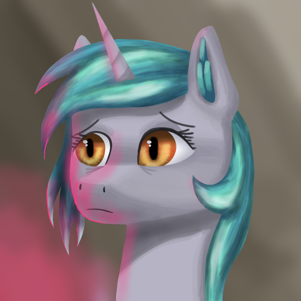 Size: 1000x1000 | Tagged: safe, artist:trotski432, derpibooru import, oc, unicorn, abstract background, bust, image, pensive, png, portrait, stressed