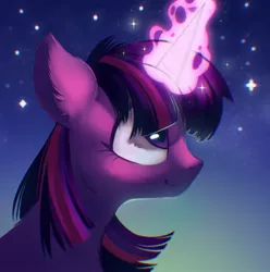 Size: 1441x1454 | Tagged: safe, artist:draw__3, derpibooru import, twilight sparkle, pony, image, jpeg, magic, smiling, solo, sparkles