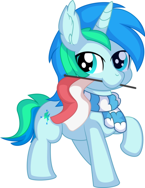 Size: 5770x7478 | Tagged: safe, artist:cyanlightning, derpibooru import, oc, oc:cyan lightning, unofficial characters only, pony, unicorn, .svg available, clothes, colt, ear fluff, flag, image, indonesia, indonesian, indonesian flag, indonesian independence day, male, mouth hold, png, scarf, simple background, solo, transparent background, unicorn.svg available, vector