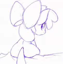 Size: 619x633 | Tagged: artist needed, safe, derpibooru import, apple bloom, earth pony, pony, butt, female, filly, image, jpeg, looking at you, looking back, looking back at you, pear shaped, plot, solo
