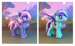 Size: 1539x950 | Tagged: safe, artist:krowzivitch, derpibooru import, oc, oc:midnight mist, oc:sugar spirits, unofficial characters only, bat pony, pony, female, figurine, image, irl, jpeg, male, mare, photo, stallion