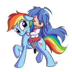 Size: 894x894 | Tagged: safe, artist:rainbowdmlp, rainbow dash, cute, image, izumi konata, jpeg, lucky star, rainbowdmlp, safe for work, sfw