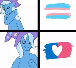 Size: 1024x919 | Tagged: safe, derpibooru import, trixie, pony, unicorn, cis, drake, image, jpeg, meme, op is a duck, op is trying to start shit, pride flag, solo