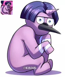 Size: 2038x2397 | Tagged: safe, artist:h3rz4rl, derpibooru import, twilight sparkle, oc, oc:sasuke, unofficial characters only, anthro, hybrid, baby, crossover, crossover shipping, cursed image, female, image, interspecies offspring, la creatura, male, mordecai, mordetwi, offspring, parent:mordecai, parents:mordetwi, parent:twilight sparkle, png, regular show, shipping, simple background, solo, straight, what has magic done, what has science done, white background