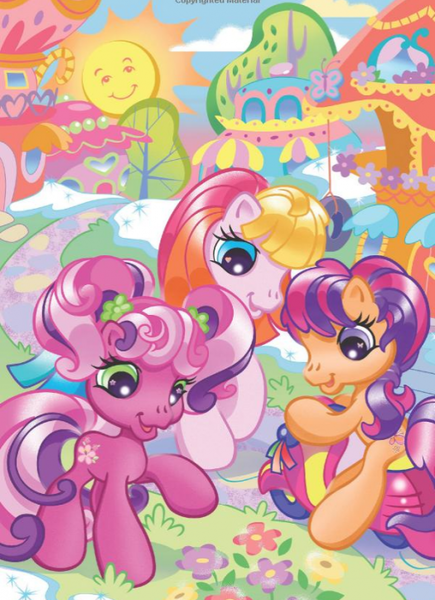 Size: 525x724 | Tagged: safe, derpibooru import, cheerilee (g3), scootaloo, scootaloo (g3), toola roola, flower, g3, g3.5, image, looking down, motorcycle, png, the greenest day