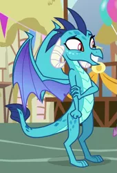 Size: 391x574 | Tagged: safe, derpibooru import, screencap, princess ember, dragon, triple threat, cropped, cute, dragoness, emberbetes, female, image, png, smiling, solo