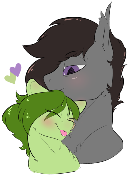 Size: 2039x2767 | Tagged: safe, artist:cold blight, derpibooru import, oc, oc:lief, oc:windwalker, bat pony, :p, bat pony oc, bat wings, blushing, couple, cute, floppy ears, happy, heart, image, png, simple background, size difference, smiling, tongue out, transparent background, windsong, wings