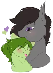 Size: 2039x2767 | Tagged: safe, artist:cold blight, derpibooru import, oc, oc:lief, oc:windwalker, bat pony, :p, bat pony oc, bat wings, blushing, couple, cute, floppy ears, happy, heart, image, png, simple background, size difference, smiling, tongue out, transparent background, windsong, wings