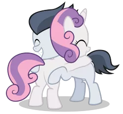 Size: 3007x2762 | Tagged: safe, artist:lunaticdawn, derpibooru import, rumble, sweetie belle, pegasus, pony, unicorn, colt, cute, eyes closed, female, filly, hug, image, male, png, rumbelle, shipping, simple background, straight, transparent background