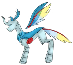 Size: 3660x3300 | Tagged: safe, artist:agdapl, derpibooru import, changedling, changeling, changedlingified, crossover, curved horn, floating wings, horn, image, male, medic, png, simple background, solo, species swap, team fortress 2, transparent background, wings