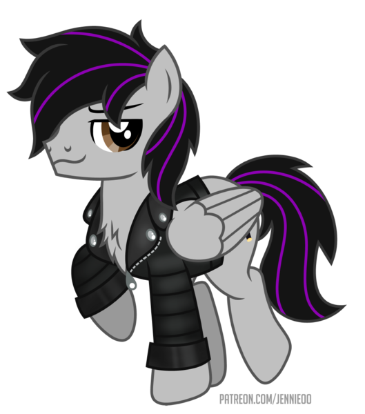 Size: 970x1100 | Tagged: safe, artist:jennieoo, derpibooru import, oc, oc:skynight sleuth, pegasus, pony, clothes, image, jacket, leather jacket, png, simple background, solo, transparent background, vector