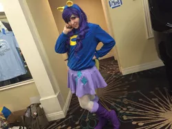 Size: 1024x768 | Tagged: safe, artist:cinemapony, derpibooru import, rarity, human, equestria girls, clothes, cosplay, costume, hand on hip, image, irl, irl human, jpeg, pacific ponycon, pacific ponycon 2016, photo, wondercolts uniform