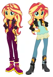 Size: 1347x1948 | Tagged: safe, derpibooru import, sunset shimmer, equestria girls, equestria girls series, festival filters, my past is not today, spoiler:eqg series (season 2), boots, clothes, geode of empathy, image, jacket, jpeg, leather jacket, looking at you, magical geodes, music, shoes