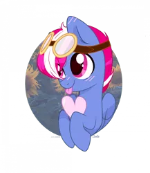 Size: 1920x2216 | Tagged: safe, artist:cat smoker, derpibooru import, oc, oc:steam loco, unofficial characters only, pegasus, pony, blushing, commission, cute, folded wings, goggles, heart, image, male, pegasus oc, png, simple background, smiling, solo, transparent background, wings, ych result