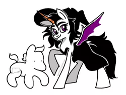 Size: 1316x1000 | Tagged: artist needed, source needed, safe, derpibooru import, ponified, bat pony, bat pony unicorn, earth pony, hybrid, pony, unicorn, clark, connecticut, female, florkofcows, horn, image, male, png, raised hoof, simple background, the 3rd happiest man in connecticut, wat, white background, witch