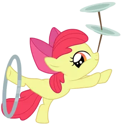 Size: 4845x4932 | Tagged: safe, artist:kooner-cz, derpibooru import, apple bloom, earth pony, pony, balancing, female, filly, image, loop-de-hoop, png, smiling, solo, vector