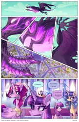 Size: 2301x3549 | Tagged: safe, artist:darlyjay, derpibooru import, princess cadance, twilight sparkle, twilight sparkle (alicorn), oc, oc:sterling sentry, alicorn, pegasus, pony, unicorn, comic:save the harmony, female, image, mare, offspring, parent:flash sentry, parent:twilight sparkle, parents:flashlight, png