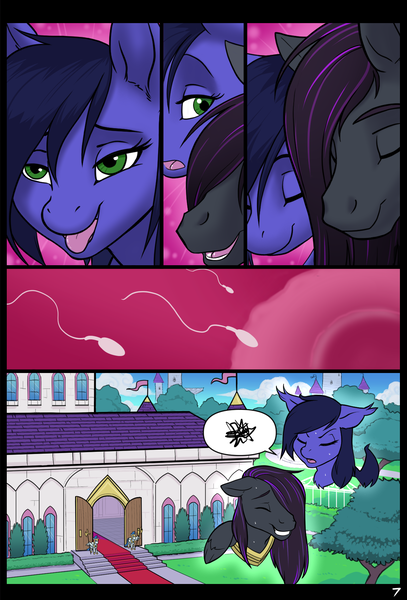 Size: 1322x1948 | Tagged: questionable, artist:lichfang, derpibooru import, oc, oc:halfmoon, oc:rome silvanus, unofficial characters only, bat pony, pegasus, pony, comic:the pony keg, an egg being attacked by sperm, bat pony oc, bat wings, comic, egg cell, estrus, female, image, impregnation, male, no dialogue, png, spermatozoon, straight, wings
