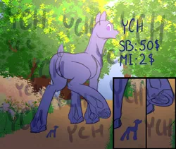 Size: 3800x3200 | Tagged: suggestive, artist:princessluna325, derpibooru import, pony, auction, auction open, big pony, commission, forest, image, macro, macro/micro, micro, png, tree, ych example, ych sketch, your character here