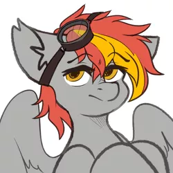 Size: 1500x1500 | Tagged: safe, artist:etoz, derpibooru import, oc, oc:afterburner, unofficial characters only, pegasus, pony, :/, glasses, image, male, pegasus oc, png, sketch, stallion, wings