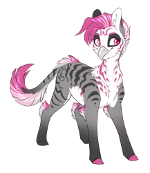 Size: 1260x1452 | Tagged: safe, artist:madspacekitty, derpibooru import, oc, oc:cherry feather, unofficial characters only, zebra, beak, female, image, leonine tail, png, race swap, simple background, solo, tail fluff, transparent background