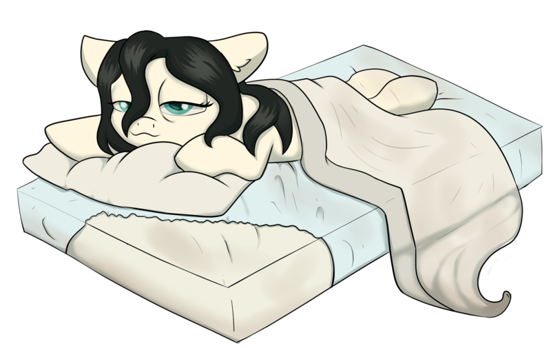 Size: 3152x1988 | Tagged: safe, artist:dumbwoofer, derpibooru import, oc, oc:floor bored, earth pony, pony, bed, bedsheets, image, neet, png, sleepy, solo