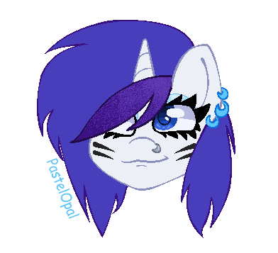 Size: 392x357 | Tagged: safe, artist:pastelopal, derpibooru import, rarity, pony, unicorn, alternate hairstyle, bust, ear piercing, earring, eyeshadow, face paint, female, image, jewelry, makeup, mare, nose piercing, piercing, png, scene kid, simple background, solo, transparent background