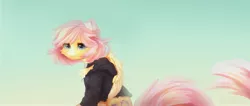 Size: 4096x1740 | Tagged: safe, artist:melloncollie-chan, derpibooru import, oc, unofficial characters only, pegasus, pony, clothes, hoodie, image, jpeg, looking at you, solo