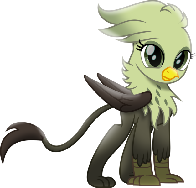 Size: 2042x1957 | Tagged: safe, artist:lincolnbrewsterfan, derpibooru import, gemma, gryphon, my little pony: the movie, the ending of the end, derpibooru exclusive, female, folded wings, image, inkscape, leonine tail, looking at you, movie accurate, paws, png, shading, simple background, standing, .svg available, talons, transparent background, vector, wings
