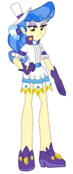 Size: 672x1600 | Tagged: safe, artist:ferrokiva, derpibooru import, sapphire shores, equestria girls, clothes, equestria girls-ified, female, hat, image, looking at you, png, shoes, simple background, skirt, solo, transparent background