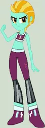 Size: 189x530 | Tagged: safe, artist:jadethepegasus, derpibooru import, lightning dust, equestria girls, crossover, equestria girls-ified, exeron fighters, exeron outfit, image, martial arts kids, png