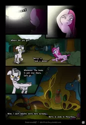 Size: 3238x4671 | Tagged: safe, artist:underwoodart, derpibooru import, pinkie pie, ask pink-pony, friendship is magic, comic, everfree forest, image, pinkamena diane pie, png, zecora's hut, z'ian