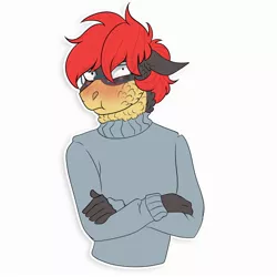 Size: 2000x2000 | Tagged: safe, artist:inisealga, derpibooru import, oc, unofficial characters only, anthro, clothes, commission, image, jpeg, male, simple background, sticker, sticker pack, sticker set, sweater, transparent background