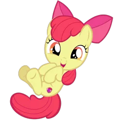 Size: 2000x2100 | Tagged: safe, artist:disneyequestrian2012, derpibooru import, apple bloom, earth pony, pony, adorabloom, cute, female, filly, happy, image, looking at you, lying down, on back, png, simple background, transparent background, vector
