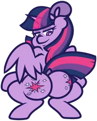 Size: 3552x4452 | Tagged: safe, artist:threetwotwo32232, derpibooru import, twilight sparkle, twilight sparkle (alicorn), alicorn, pony, both cutie marks, butt, dock, female, image, looking back, mare, meme, png, solo, thicc omni man, twibutt, twilight has a big ass