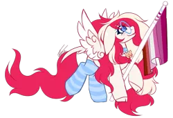 Size: 1575x1076 | Tagged: safe, artist:inspiredpixels, derpibooru import, oc, unofficial characters only, pegasus, pony, choker, coat markings, image, png, pride flag, simple background, socks (coat marking), solo, spread wings, transparent background, wings