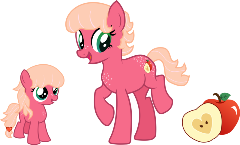 Size: 2590x1562 | Tagged: safe, artist:littlejurnalina, derpibooru import, oc, earth pony, pony, canon x oc, cutie mark, earth pony oc, female, filly, freckles, image, mare, offspring, parent:big macintosh, parent:unnamed oc, png, simple background, solo, transparent background