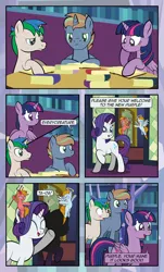 Size: 1920x3169 | Tagged: safe, artist:alexdti, derpibooru import, rarity, twilight sparkle, twilight sparkle (alicorn), oc, oc:aqua lux, oc:marco, oc:umberto, oc:warm focus, alicorn, pony, comic:quest for friendship, book, image, jpeg, shoulder angel, shoulder devil, twilight's castle