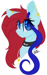 Size: 922x1459 | Tagged: safe, artist:donnie-moon, derpibooru import, oc, oc:ren, earth pony, pony, choker, ear piercing, earth pony oc, eyelashes, female, image, jewelry, mare, necklace, piercing, png